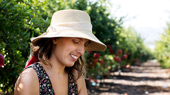 woman in the orchard